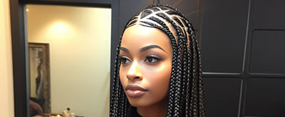A girl with Ghana braids